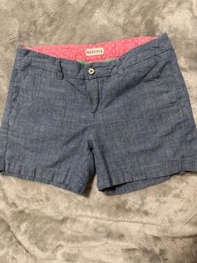 Lightweight / linen type material blue shorts - size 2